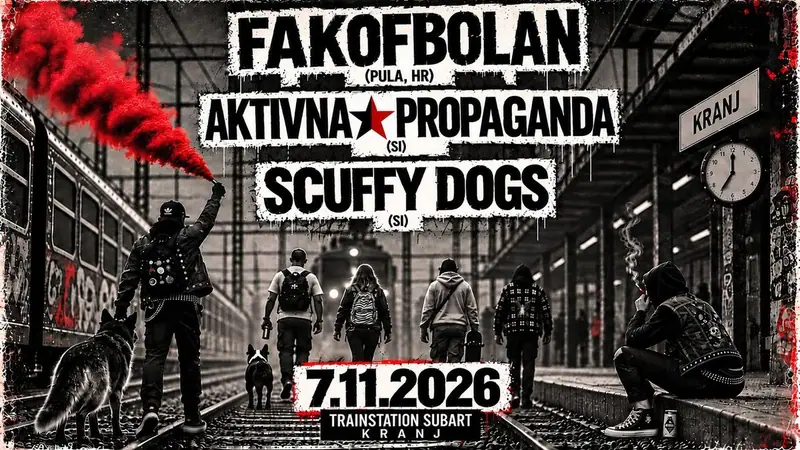 Plakat: FAKOFBOLAN (HR) / AKTIVNA PROPAGANDA / SCUFFY DOGS