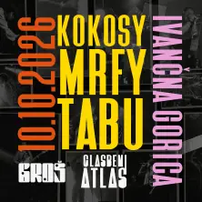 Plakat: Glasbeni Atlas | ŠK Groš - Kokosy + Mrfy + Tabu