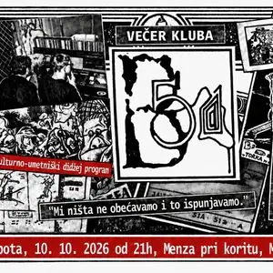 Plakat: 2. večer kluba B-51