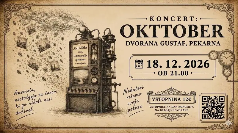 Plakat: KONCERT: OKTTOBER v Dvorani Gustaf