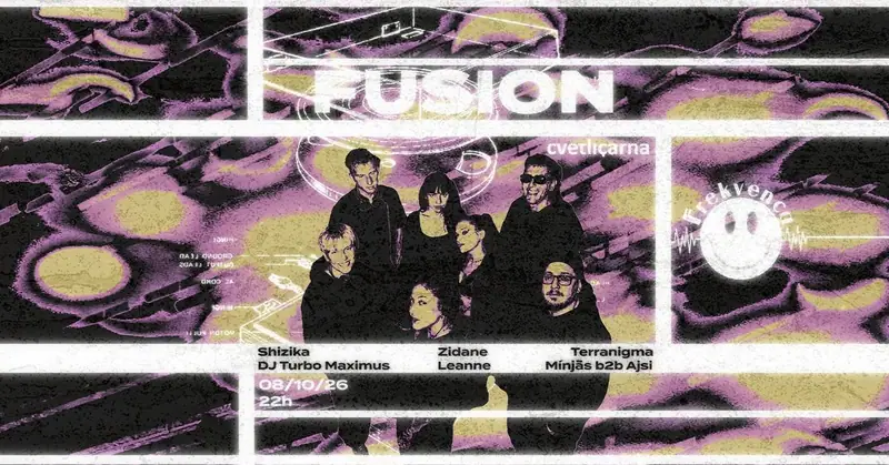 Plakat: Fusion x Frekvenca // 08.10.2026 // @Cvetličarna