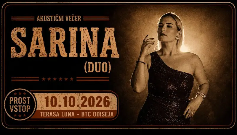 Poster: SARINA (duo) - glasbeni večer na Terasi Luna (Odiseja)