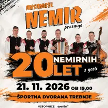 Plakat: Ansambel Nemir praznuje: 20 Nemirnih let