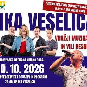 Plakat: Velika veselica ob prazniku KS Vinska Gora in 50 let KPD Vinska Gora